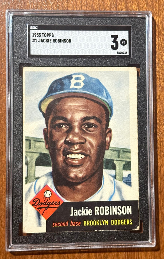 Jackie Robinson 1953 Topps  #1 Brooklyn Dodgers SGC 3 VG Dodgers