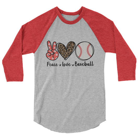 "Peace, Love, Baseball" Mid-Sleeve Tee